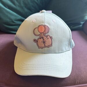 Cute Adjustable Pusheen Light Blue Cap with Balloon Cat Design